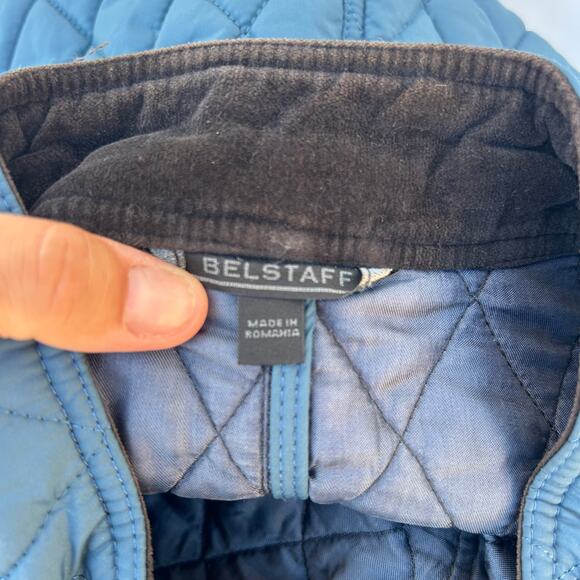 Vintage Belstaff Women’s Quilted Blue Lightweight Vest Gilet Diamond Medium - Picture 4 of 12